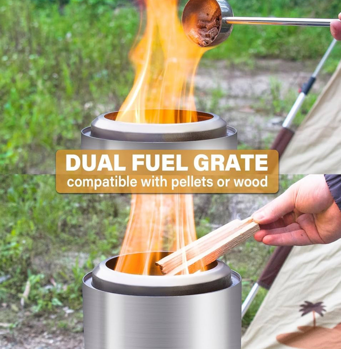 Premium Smokeless Fire Pit – Portable Stainless Steel Outdoor Bonfire for Backyard, Camping & Patio