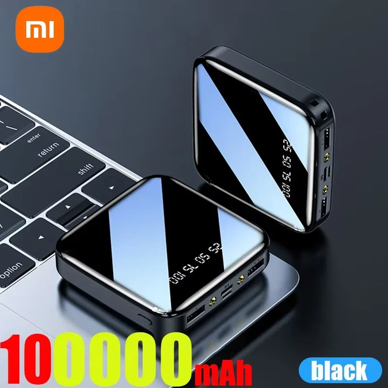 Xiaomi 200000Mah Mini Power Bank Portable Charger Mirror Screen LED Digital Powerbank External Battery for Iphone Xiaomi Huawei