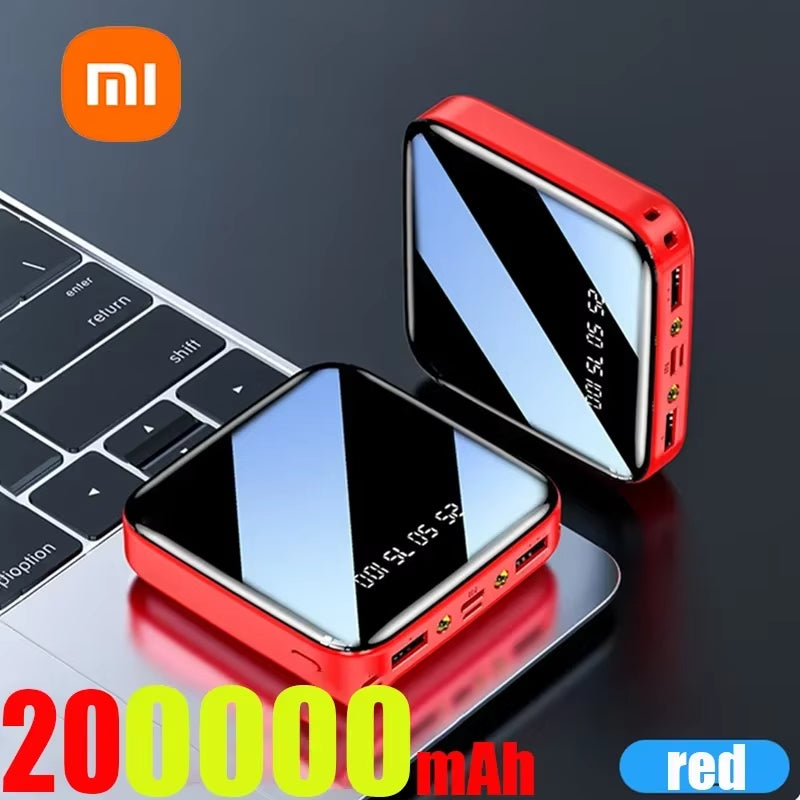 Xiaomi 200000Mah Mini Power Bank Portable Charger Mirror Screen LED Digital Powerbank External Battery for Iphone Xiaomi Huawei