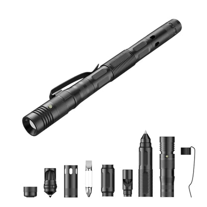 Multifunctional Ballpoint Pen with 100LM Flashlight Tactical Self-Defense Pen Fragile Window Breaker EDC Outdoor Survival Tool