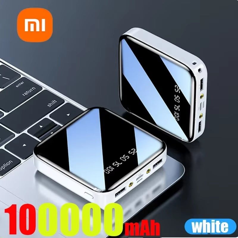Xiaomi 200000Mah Mini Power Bank Portable Charger Mirror Screen LED Digital Powerbank External Battery for Iphone Xiaomi Huawei