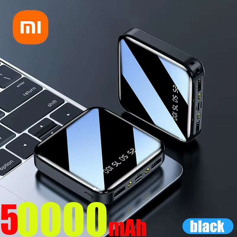 Xiaomi 200000Mah Mini Power Bank Portable Charger Mirror Screen LED Digital Powerbank External Battery for Iphone Xiaomi Huawei
