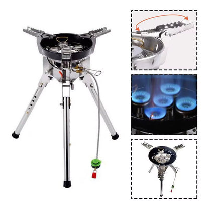 Outdoor Camping Gas Stove 4360W Adjustable Height Foldable Burner for Picnic Camping Cooker Universal Cooking Accessories
