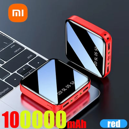 Xiaomi 200000Mah Mini Power Bank Portable Charger Mirror Screen LED Digital Powerbank External Battery for Iphone Xiaomi Huawei