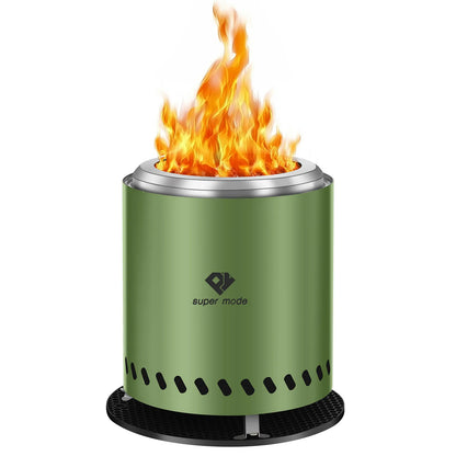 Durable Green Stainless Steel Tabletop Fire Pit with Smoke-Free Flame Effect