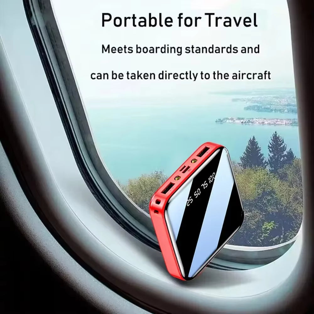 Xiaomi 200000Mah Mini Power Bank Portable Charger Mirror Screen LED Digital Powerbank External Battery for Iphone Xiaomi Huawei