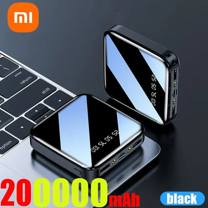 Xiaomi 200000Mah Mini Power Bank Portable Charger Mirror Screen LED Digital Powerbank External Battery for Iphone Xiaomi Huawei